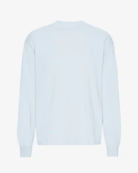 Camiseta orgánica de manga larga oversize - Azul polar