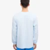 Camiseta orgánica de manga larga oversize - Azul polar