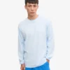 Camiseta orgánica de manga larga oversize - Azul polar