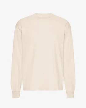 Camiseta orgánica de manga larga oversize - Blanco marfil