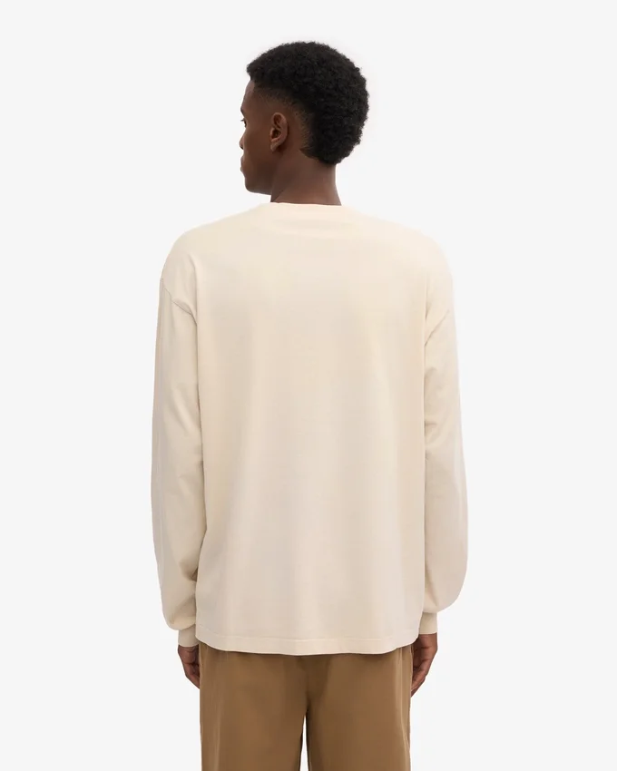 Camiseta orgánica de manga larga oversize - Blanco marfil