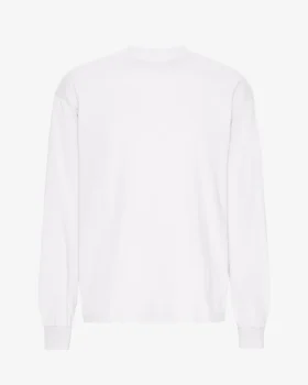 Camiseta orgánica de manga larga oversize - Blanco óptico
