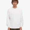Camiseta orgánica de manga larga oversize - Blanco óptico