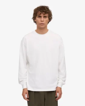 Camiseta orgánica de manga larga oversize – Blanco óptico