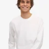 Camiseta orgánica de manga larga oversize - Blanco óptico