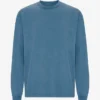Camiseta orgánica de manga larga oversize - Índigo descolorido