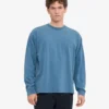 Camiseta orgánica de manga larga oversize - Índigo descolorido