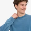 Camiseta orgánica de manga larga oversize - Índigo descolorido