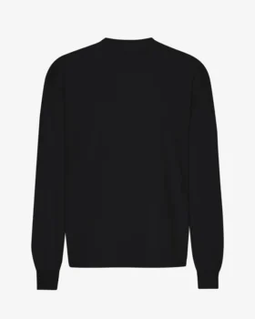 Camiseta orgánica de manga larga oversize - Negro intenso