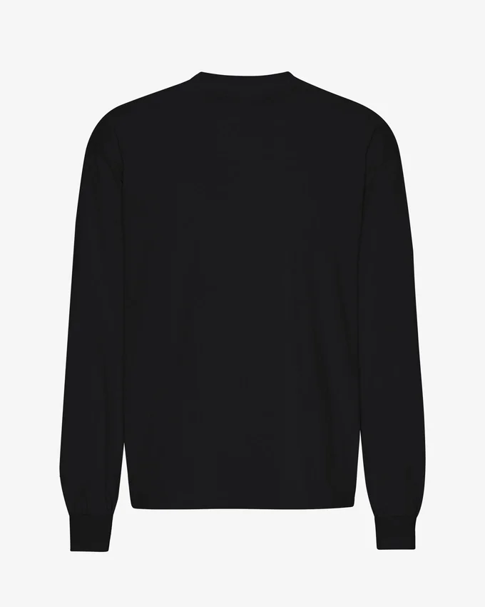Camiseta orgánica de manga larga oversize - Negro intenso