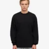 Camiseta orgánica de manga larga oversize - Negro intenso
