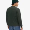 Camiseta orgánica de manga larga oversize - Verde bosque nocturno