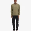 Camiseta orgánica de manga larga oversize - Verde oliva polvoriento