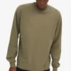 Camiseta orgánica de manga larga oversize - Verde oliva polvoriento