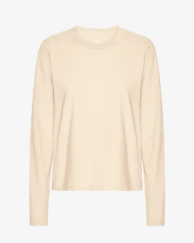Camiseta orgánica de manga larga para mujer - Blanco marfil