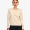 Camiseta orgánica de manga larga para mujer - Blanco marfil