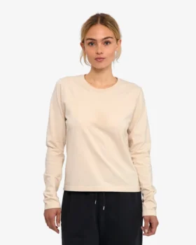 Camiseta orgánica de manga larga para mujer – Blanco marfil