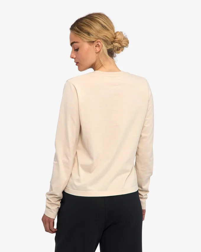 Camiseta orgánica de manga larga para mujer - Blanco marfil
