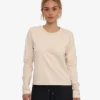 Camiseta orgánica de manga larga para mujer - Caqui descolorido