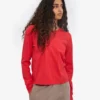 Camiseta orgánica de manga larga para mujer - Rojo mandarina