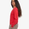 Camiseta orgánica de manga larga para mujer - Rojo mandarina