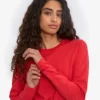 Camiseta orgánica de manga larga para mujer - Rojo mandarina