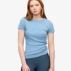 Camiseta orgánica de punto acanalado - Azul mar