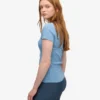 Camiseta orgánica de punto acanalado - Azul mar