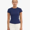 Camiseta orgánica de punto acanalado - Azul marino