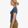 Camiseta orgánica de punto acanalado - Azul petróleo