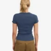 Camiseta orgánica de punto acanalado - Azul petróleo