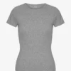 Camiseta orgánica de punto acanalado - Gris jaspeado