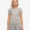 Camiseta orgánica de punto acanalado - Gris jaspeado