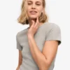 Camiseta orgánica de punto acanalado - Gris jaspeado