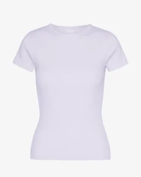 Camiseta orgánica de punto acanalado - Lavanda suave