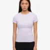 Camiseta orgánica de punto acanalado - Lavanda suave