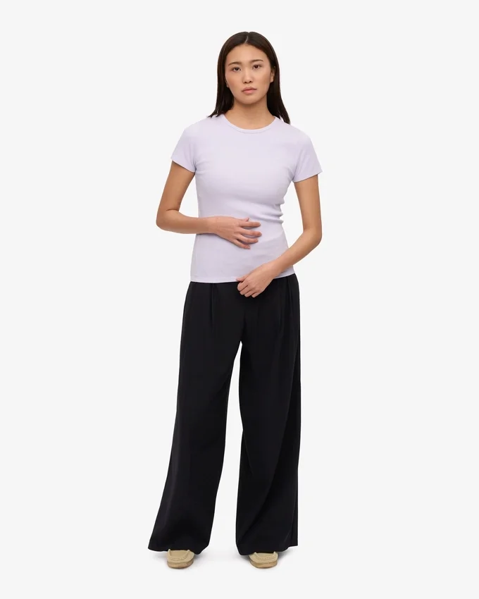 Camiseta orgánica de punto acanalado - Lavanda suave
