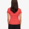 Camiseta orgánica de punto acanalado - Rojo mandarina