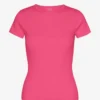 Camiseta orgánica de punto acanalado - Rosa chicle
