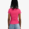 Camiseta orgánica de punto acanalado - Rosa chicle