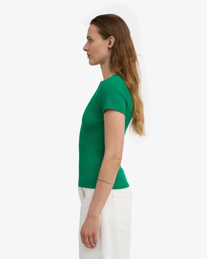 Camiseta orgánica de punto acanalado - Verde Kelly