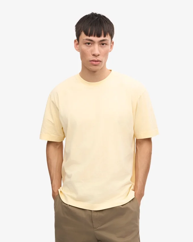Camiseta orgánica de talla grande - Amarillo suave