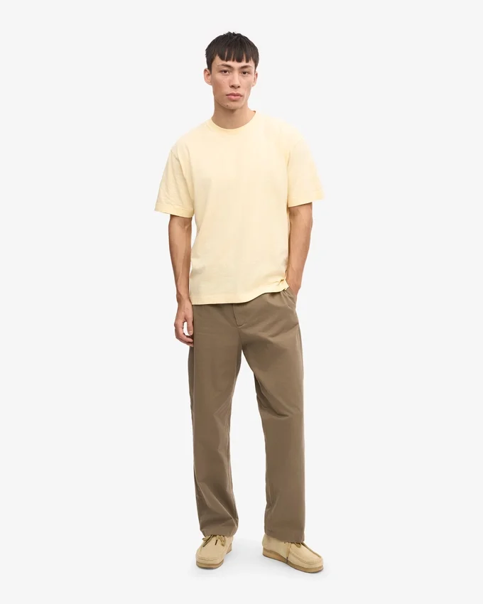 Camiseta orgánica de talla grande - Amarillo suave