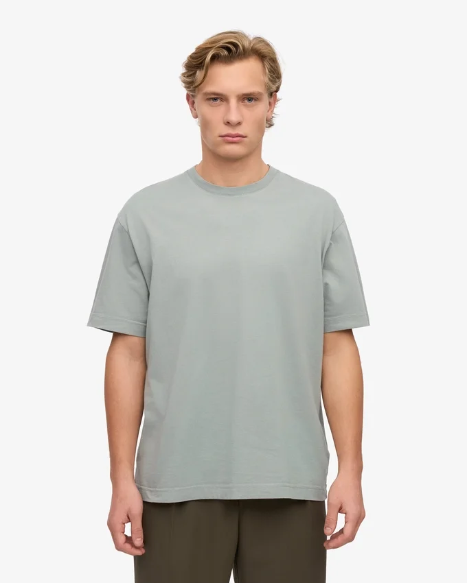 Camiseta orgánica de talla grande - Azul acero