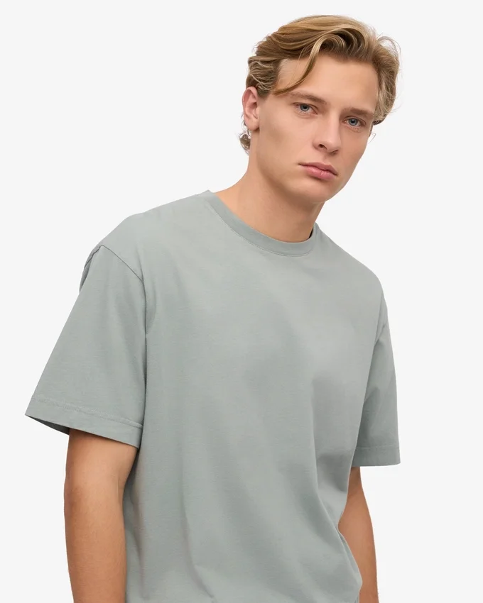 Camiseta orgánica de talla grande - Azul acero