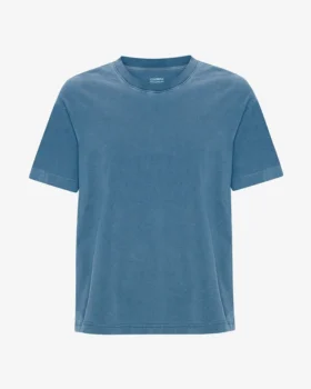 Camiseta orgánica de talla grande - Índigo descolorido
