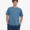 Camiseta orgánica de talla grande - Índigo descolorido