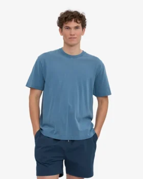 Camiseta orgánica de talla grande – Índigo descolorido