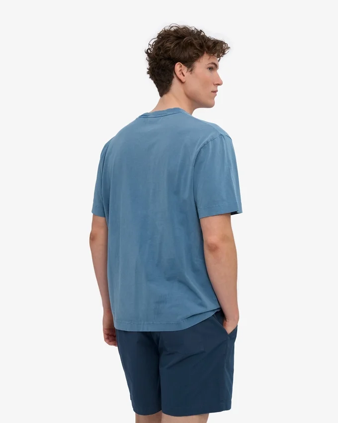 Camiseta orgánica de talla grande - Índigo descolorido