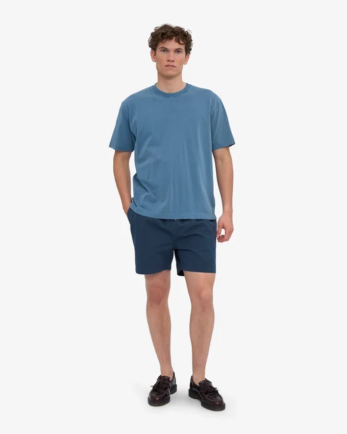 Camiseta orgánica de talla grande - Índigo descolorido